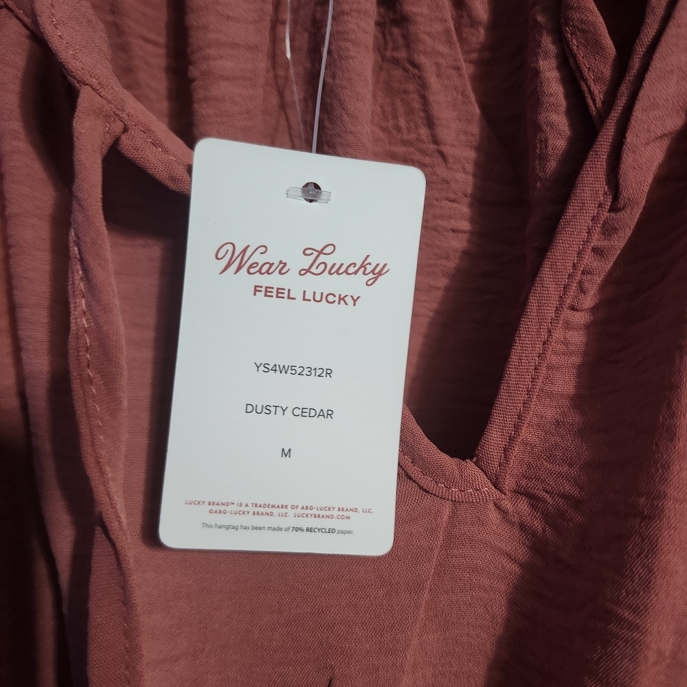Lucky Brand Dusty Cedar Long Sleeve Dress Sz M - Picture 5 of 7